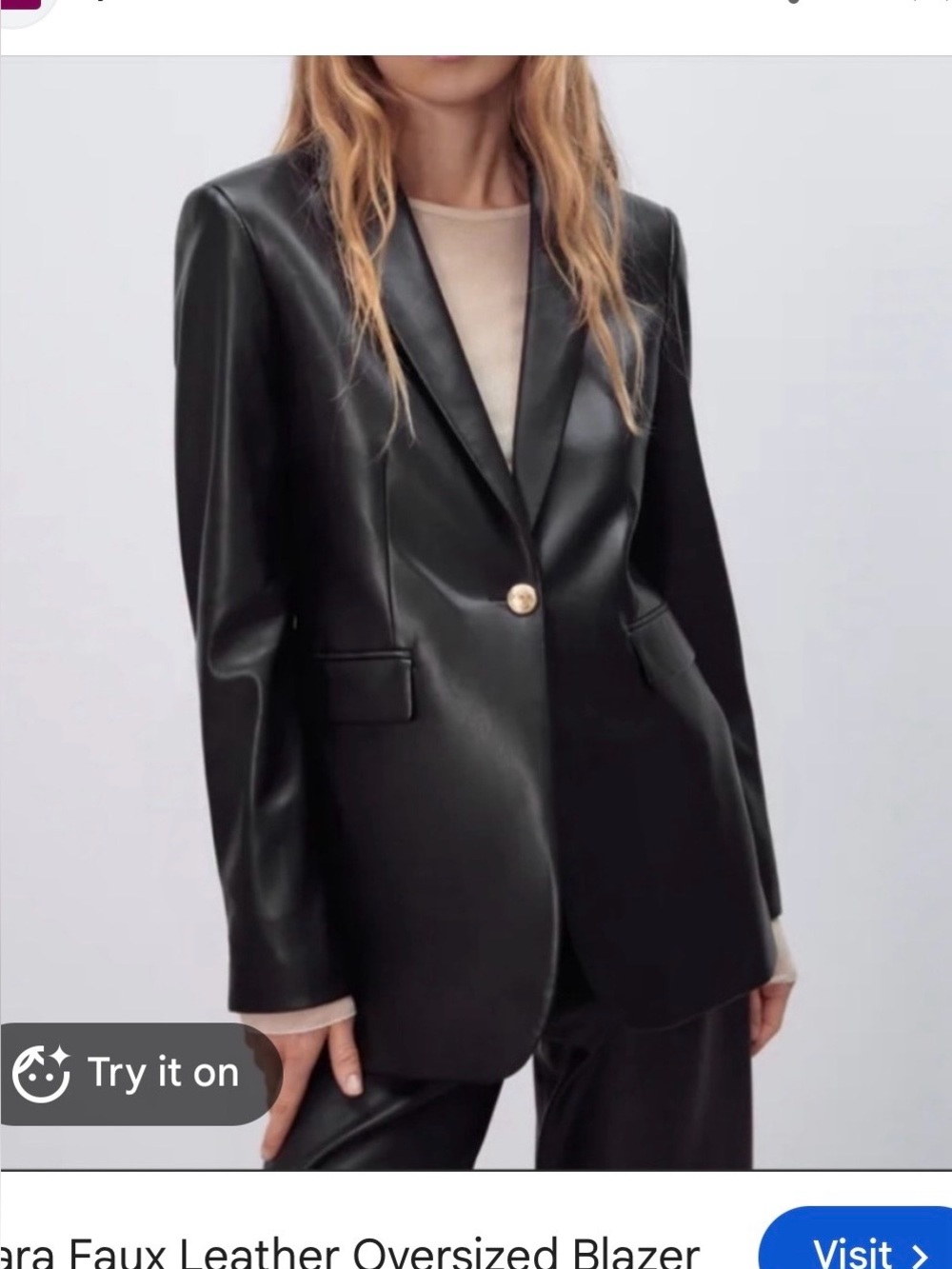 Zara Faux Leather Jacket Blazer